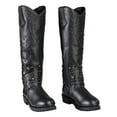 thumbnail image 4 of Milwaukee Leather MBL9371 Women's Black 18-Inch Leather Studded and Riveted Western Style Motorcycle Boots 8.5, 4 of 10