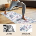 thumbnail image 4 of Watercolor Butterfly Flower Leaf White Pattern Hot Yoga Mat Towel Non Slip for Hot Yoga - Quick-Drying Yoga Mat Cover with 4 Corner Pockets with Travel Bag - Hot Yoga Towel Non Slip 74"x26", 4 of 6
