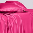 thumbnail image 3 of Cloud Fino 100% Pure Silk Satin Sheet Set 6pcs, Silk Fitted Sheet,Silk Flat Sheet&Silk Pillowcases Set !(Twin Hot Pink), 3 of 5