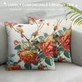 thumbnail image 3 of COMIO Tache Floral Hummingbirds Burgundy Ivory Antique Vintage Farmhouse Spring Country Rustic Microfiber Rose Garden Pillowcases, 3 of 5
