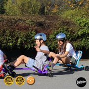 EzyRoller: Drifter Pro X - Purple -Ride-On Scooter, Cambering Motion, Pedal Free Cart, Hand Brakes, Extendable Frame, 220lb Capacity, Kids-Adults 9+