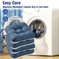 thumbnail image 2 of XIECUVA Chair Cushions for Dining Chairs, Set of 4, Memory Foam Kitchen Chair Cushions with Quilted Non-Slip Rubber Backing, 15.5" x 15.5" x 3.5", Dark Blue, 2 of 8