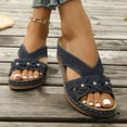thumbnail image 6 of Censtreet Women’s Flat Trendy Dressy Womans Summer Wedge Sandals with Comfortable Flatform Arch Support Walking Outdoor, 6 of 8