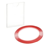 Uxcell Clear Acrylic Sign Holder Picture Paper Vertically Frame 3.5x2.4inch with Adhesive Strip for Home, Office, 8Pcs