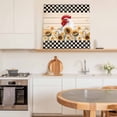 thumbnail image 6 of Farmhouse Framed Canvas Wall Art, Vintage Farm Chicken Sunflowers Black Plaid Wooden Wall Art Painting for Living Room Bedroom Home Decor, 8”x8”, Office Artwork Print, 6 of 9