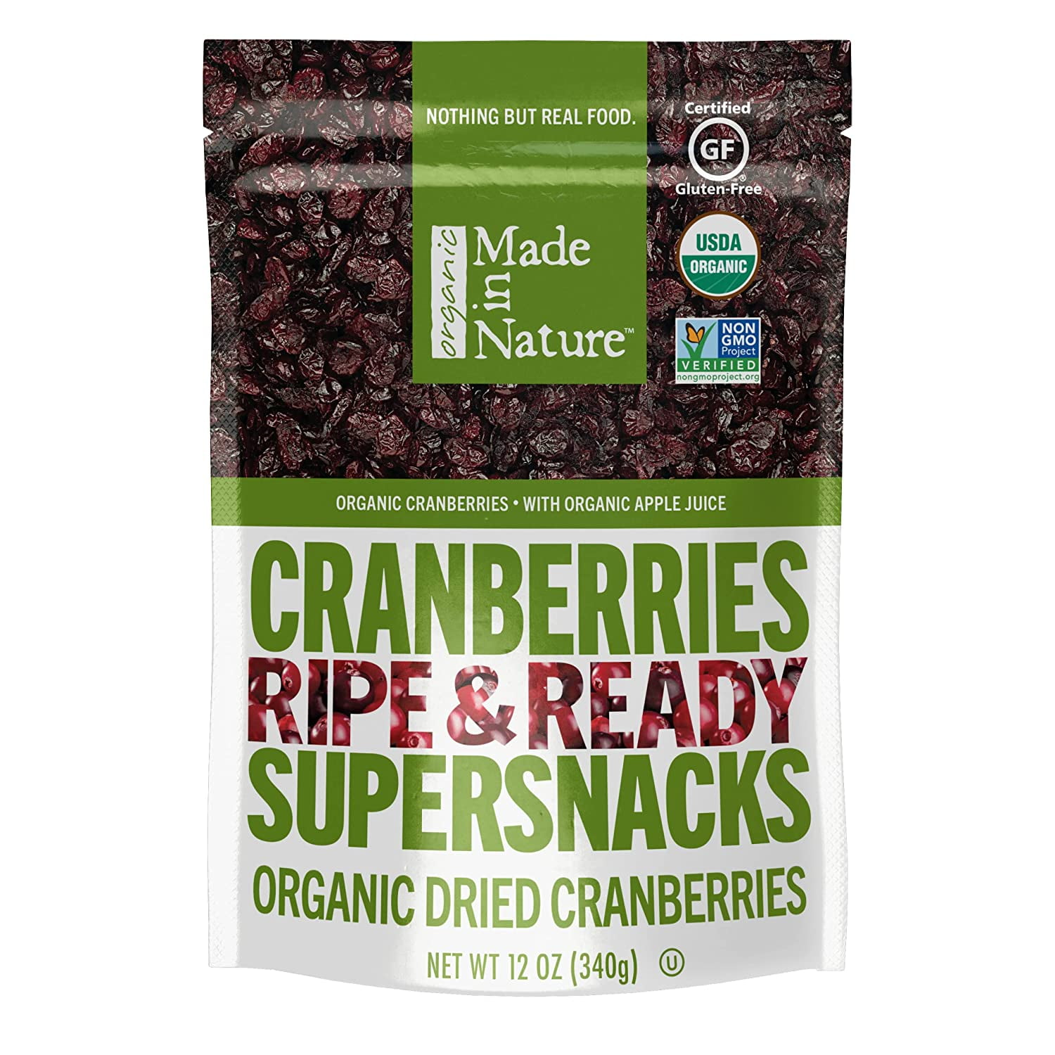 Made in Nature Organic Dried Cranberries, 12 Oz (1 Pack)