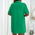 thumbnail image 4 of Summer Casual Blouse Fashion Casual 2 Piece Set, Short Sleeve Cardigan & Shorts, Summer Polyester-Cotton Blend 1 + 1, Green L, Size S-3XL, 4 of 6
