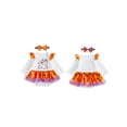 thumbnail image 2 of BemeyourBBs Baby Girl Halloween Outfits Ghost Letter Print Romper with Headband, 2 of 9