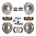 thumbnail image 1 of Transit Auto Front Rear Disc Brake Rotors Semi-Metallic Pads and Drum Kit (9Pc) for Car 2000 Chrysler Grand Voyager with 5 Lug Wheels 256mm Diameter Rotor K8S-105033, 1 of 11