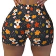 thumbnail image 2 of Xecao Autumn Fox Print Workout Shorts for Women Soft Smooth Gym Yoga Scrunch Active Tennis Workout Running Shorts-X-Large, 2 of 8