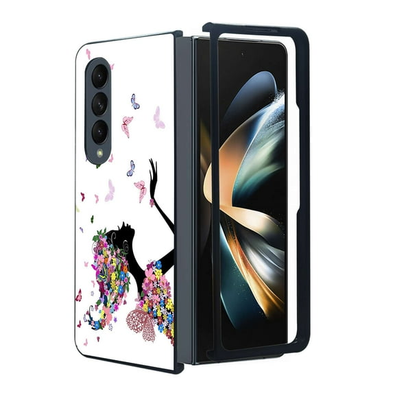 ANJ  Protective Snap-On Design Printed Case Compatible with Samsung Galaxy Z Fold 4 - Butterfly Fairy