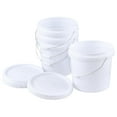 thumbnail image 7 of 4 Gallon Round Plastic Buckets with Lids (4 Pack) - White, Food Grade Pails - Durable All Purpose Storage Containers for Home, Farm, Fishing, Cleaning, 7 of 7