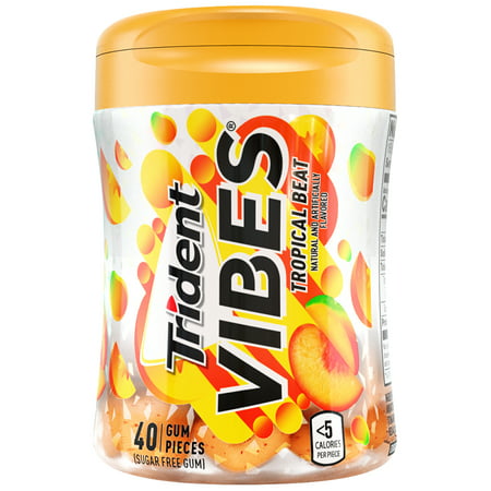 Trident Vibes Tropical Beat Sugar Free Gum 1 pk - 40 (Best Chewing Gum Brands)