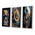thumbnail image 3 of Designart "Future Minimalism Awakening Geometry" Modern Geometric Framed Wall Art Set Of 3 - Gold Abstract Geometric Frame Gallery Wall Set For Home Decor, 3 of 6
