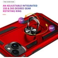 thumbnail image 3 of Entronix Case Designed for Apple iPhone 13 Mini Heavy Duty Case with Built-in Kickstand, Dual Layer Protection with Rotating Holder Ring, Sturdy Case for Apple iPhone 13 Mini, Red, 3 of 5
