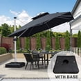 thumbnail image 2 of PURPLE LEAF  10ft Square Patio Offset Cantilever Umbrella with Base Beige, 2 of 5