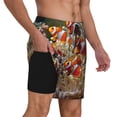 thumbnail image 3 of Picia Cute Anemone Fish pattern Mens Swim Trunks with Compression Liner Stretch Beach Shorts Quick Dry with Zipper Pockets No-Chafing Board Shorts-Large, 3 of 9