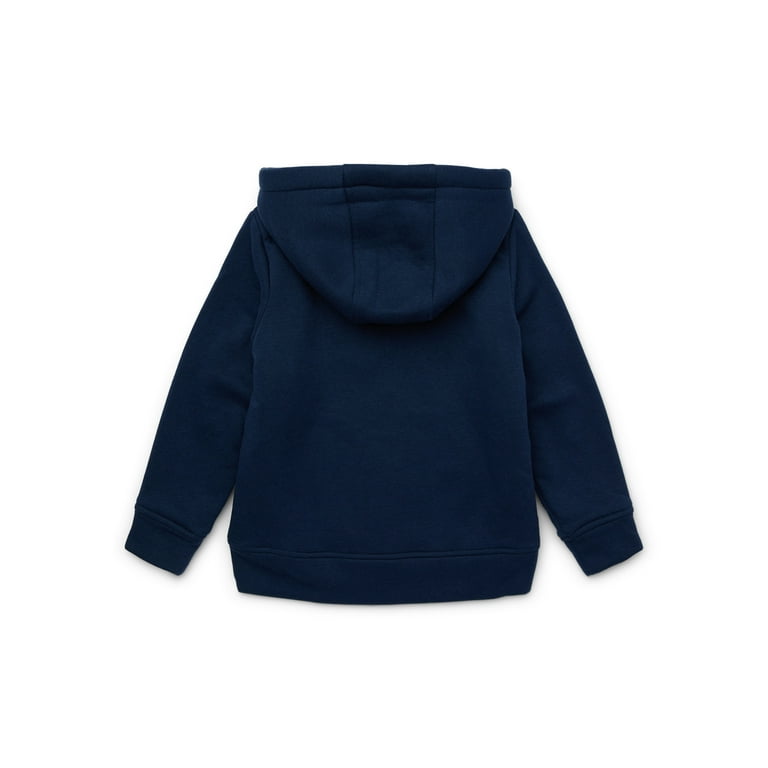 Wonder Nation Boys Kid Tough Zip Hoodie with Faux Shearling