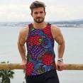 thumbnail image 6 of KLL Wild Berries Print Men's Muscle Gym Workout Stringer Tank Tops Bodybuilding Fitness T-Shirts Tank Tops Men-4X-Large, 6 of 7