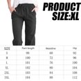 thumbnail image 4 of CEHVOM Women Casual Cotton And Linen Solid Drawstring Elastic Waist Long Straight Pants, 4 of 5