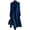 Navy, variant on Leidass Womens Long Overcoat Notched Lapel Self Tie Belt Waist Button Front Long Sleeve Solid Tailored Outerwear With Side Pockets Black L