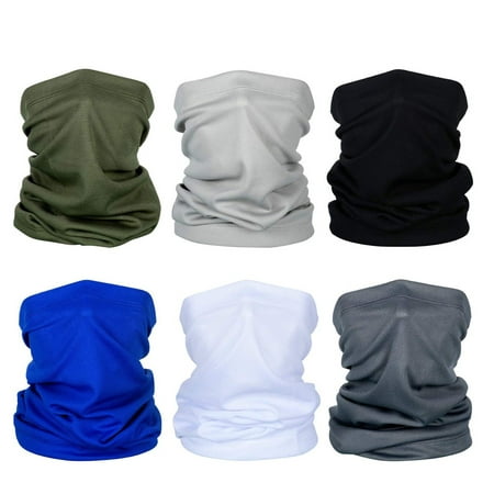 6 Pieces Summer Face Mask UV Protection Neck Gaiter Scarf Sunscreen (Best Uv Protection For Face)