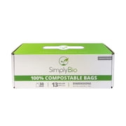 13 Gal. 1 Mil. Compostable Trash Bags with drawstring, Eco-Friendly, Heavy-Duty (30-Count)