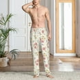 thumbnail image 5 of Uemuo Floral Pattern Men's Wide Leg Palazzo Lounge Pants with Pockets Light Weight Loose Comfy Casual Pajama Pants-Small, 5 of 9