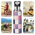 thumbnail image 7 of Yayeee 20oz Insulated Water Bottle Double Wall Stainless Steel with Flip Straw Lid, Pink and Purple Plaid Pattern, 7 of 7