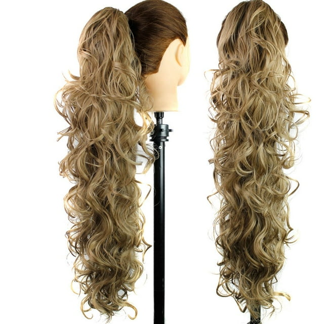 Pince à Queue de Cheval à Griffes Bouclées à Clips Longs dans les Extensions de Cheveux