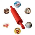 thumbnail image 3 of MYG Silicone Rolling Pin Set Non-Stick Flour Roller Baking Tool Kitchen Utensil for Dough Pastry Fondant Pizza Pasta 12 Inch Red, 3 of 10