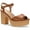 Cognac Smooth, variant on Sun Stone Womens Gretaa Faux Leather Ankle Strap Heels