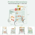 thumbnail image 4 of INFANS 6 in 1 Wooden Baby Walker, Play Kitchen Playset, Toddler Push Learning Activity with Wheels Shape Sorter Movable Slider, Montessori Educational Toy for Girls Boys 1-3 Years, 4 of 9