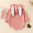 thumbnail image 4 of Icvfdpl Babys Boy Girl Easter Outfit Bunny Ear Hooded Jumpsuit Corduroy Romper Cute Suspender Long Sleeve Bodysuit Adorable Baby Daily Wear, 4 of 8