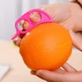 thumbnail image 1 of thinsony Random Color Plastic Handhold Portable Mini Fruits Orange Lemon Plastic Mouse Opener Peeler Ring Kitchen Tools, 1 of 7
