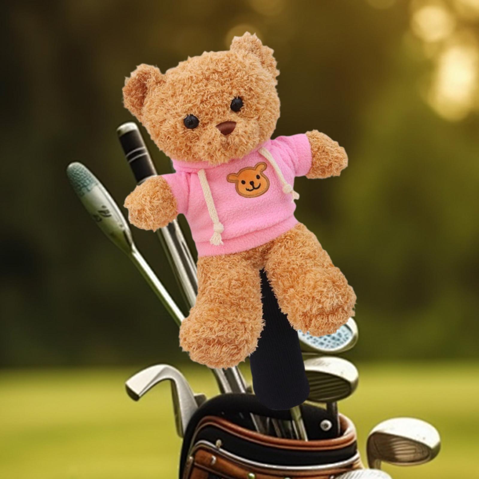 funtasica Golf Driver Headcover Bear Plush Animal Protector Novelty Wood Club Cover Replacement Soft Material Stable Fit Suitable for Men Women Gift Home Decora B
