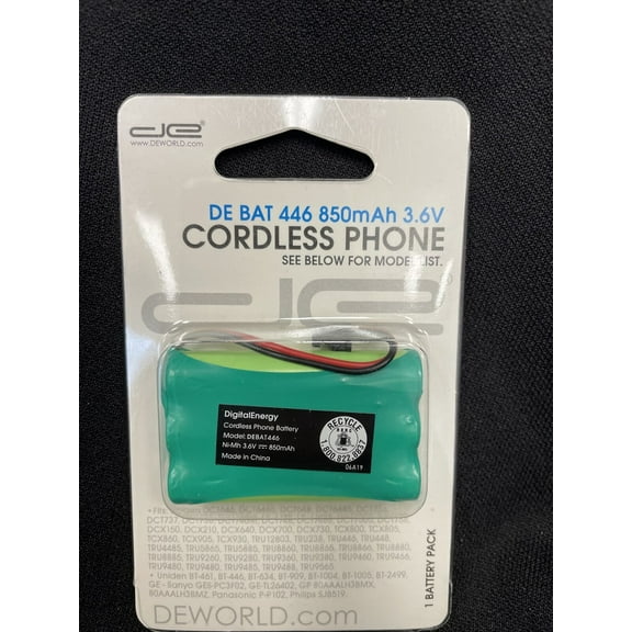DEWORLD DE BAT 446 850mAh 3.6V Cordless Phone Battery DEBAT446 NEW