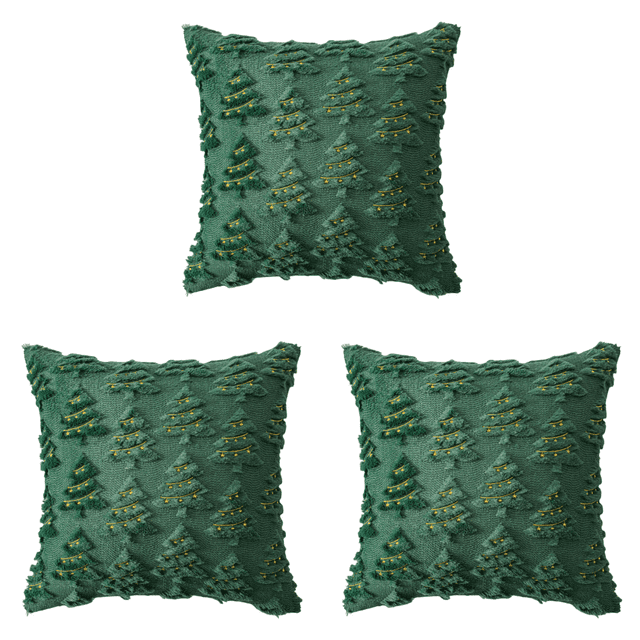 Fundas Almohada Navidad 45x45 Cm Funda Felpa (B) Verde