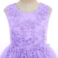 thumbnail image 5 of IBTOM CASTLE Flowers Girls Tulle Lace Dress for Kids Wedding Bridesmaid Pageant Birthday Party Communion Formal Princess Prom Maxi Gown 11-12 Years Light Purple, 5 of 8