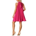 thumbnail image 3 of INSPIRE CHIC Women's Dress Halter Neck Sleeveless Pleated Spring Summer Casual Sundress S Hot Pink, 3 of 6