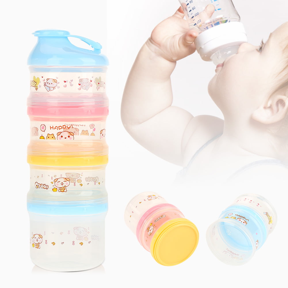 4 Layers Infant Milk Powder Formula Dispenser Food Container Holder Feeding 