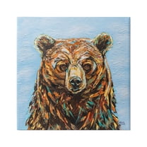 Stupell Industries Abstract Bear Portrait Animals & Insects Painting Gallery Wrapped Canvas Print Wall Art, 24 x 24