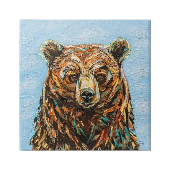 Stupell Industries Abstract Bear Portrait Animals & Insects Painting Gallery Wrapped Canvas Print Wall Art, 24 x 24