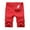 QA-Red, variant on Mens Jean Shorts Big and Tall Ripped Distressed Denim Trunks Vintage Washed Denim Shorts Slim Fit Stretchy Straight Leg Jean Trunks