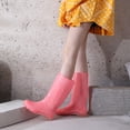 thumbnail image 2 of Botas de lluvia para adultos de PVC, botas de lluvia altas, botas de lluvia no transparentes, botas de lluvia para mujer con cubierta de algodón de felpa, elegantes y modernas, 2 of 5