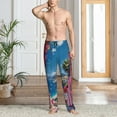 thumbnail image 2 of Pofeuu Colorful Mediterranean Village Print Men's Pajama Pants, Soft Lounge Pajama Pants with big pockets for Men Plaid Pj Bottoms-XX-Large, 2 of 6
