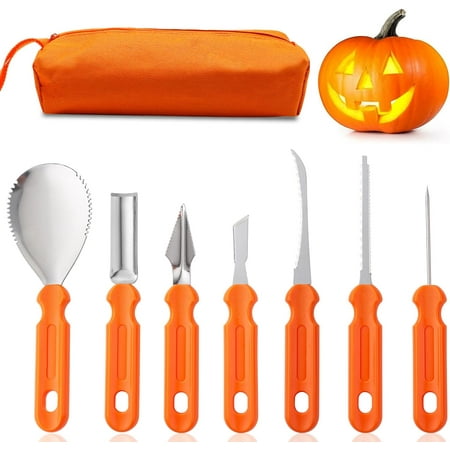 Halloween Pumpkin Carving Kit Tools Professional Heavy Duty Carving Set Stainless Steel Pumpkin Carving Set Halloween Pumpkin Carving Tools Gift for Halloween(7PCS)