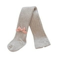 thumbnail image 2 of Girl's Leggings Pant Seamless Pure Cotton Pantyhose Non-Skid Socks with Cute Bow for Girls Toddler Baby Knitted Stretchy Waist 1-8 Years, 2 of 3