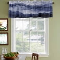 thumbnail image 4 of Navy Blue Ombre Mountain Valances for Windows, Decorative Rod Pocket Window Valance Curtains, Nature Abstract Art Marble Short Curtain Drapes for Kitchen/Bathroom/Living Room, 2 Panels, 54" W x 18" L, 4 of 8