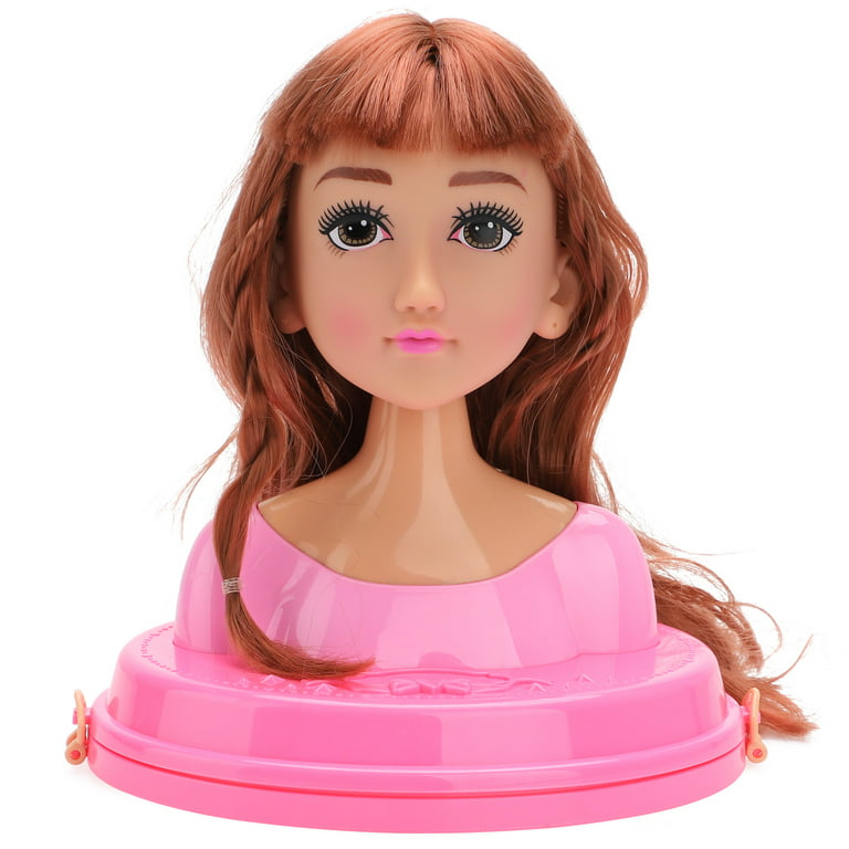Foxcokie Small Styling Head Doll for Girls with Makeup Accessories, Doll  Head for Hair Styling, Kids Pretend Play Sets 44Pcs
